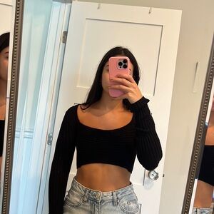 Cropped Long Sleeve Sweater